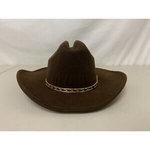 Western Express Inc. Men's Cowboy Hat Felt Wide Brim Brown Size 51 6 3/8